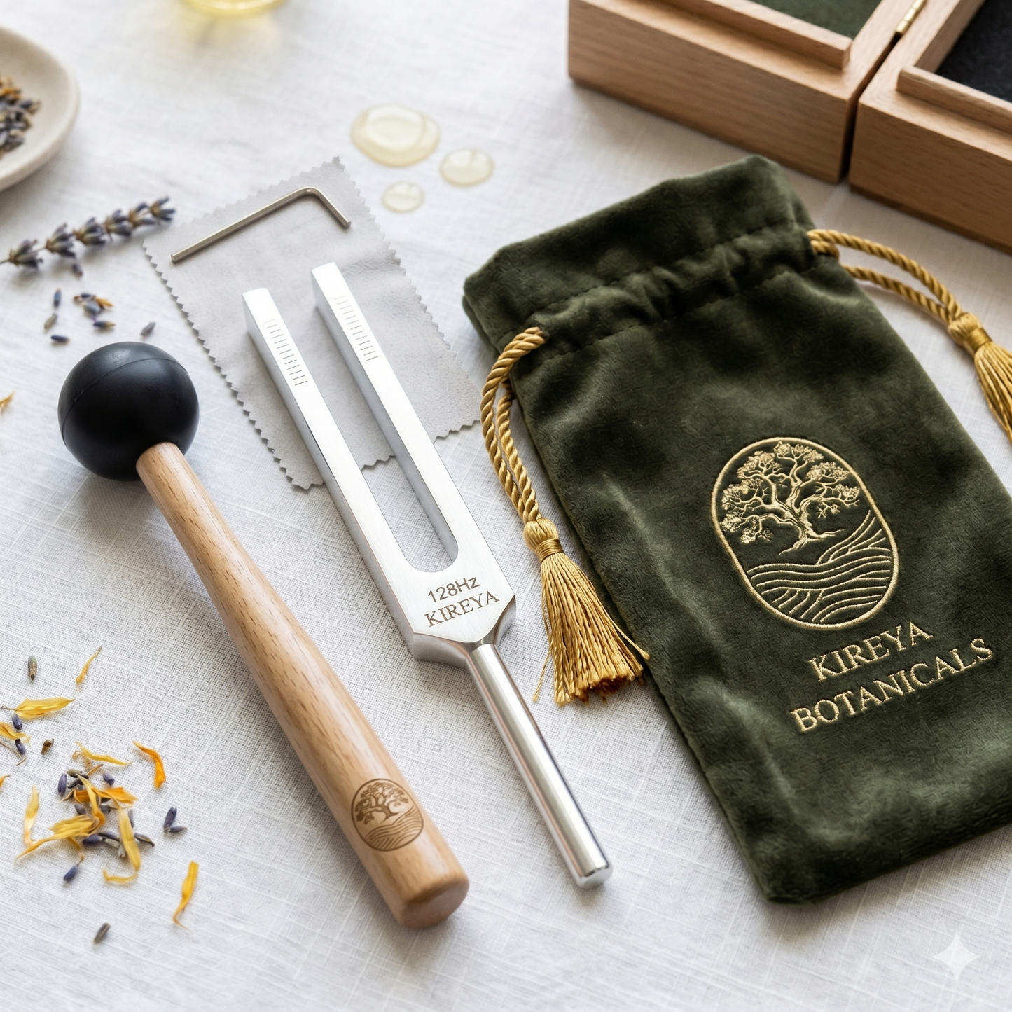 Precision Tuning - High-Quality 128Hz, Aluminum Alloy Tuning Fork with Cloth Bag