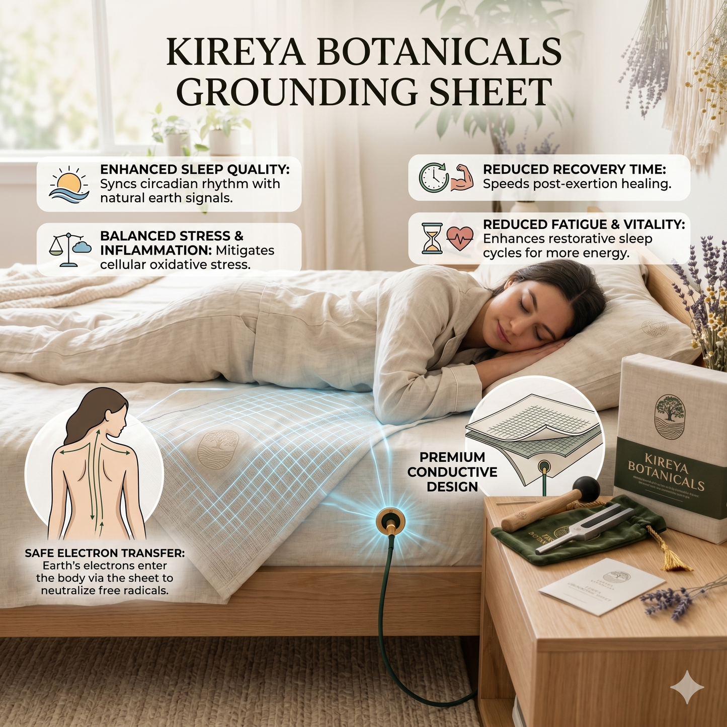 Grounding Sheet – Premium Organic Bedding for Nervous System Regulation, Enhanced Sleep and Vitality