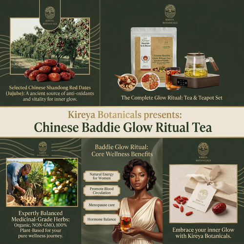 Glow Ritual Bundle -Teapot & Tea Goji, Apple, Jujube, Ginger- Digestive Tea For the Chinese Baddie